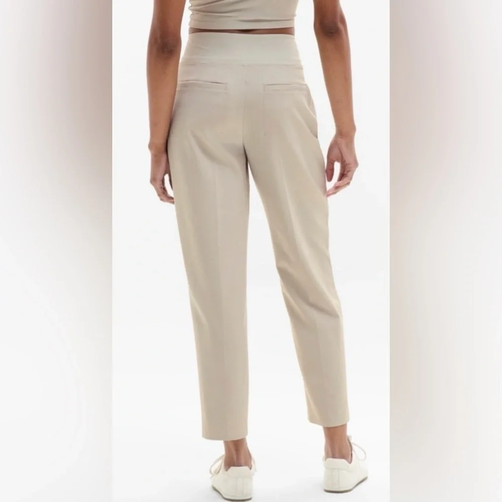 Athleta Endless High Rise Pull on Pants In Abalone Gray Size 16 Elastic Waist